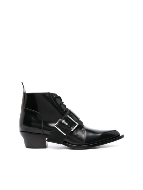 side buckle-detail boots