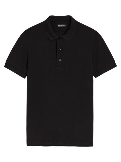 TOM FORD Tom Ford Logo-embroidered Piqué Lyocell and Cotton-blend Polo Shirt