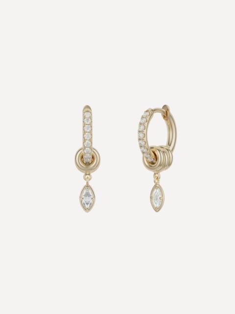 Spinelli Kilcollin 18ct Gold Zahra Marquise Diamond Hoop Earrings
