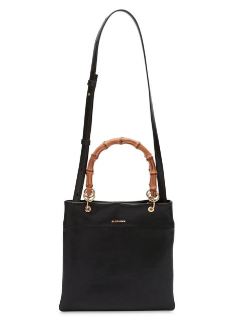 Jil Sander Small Bamboo-Handle Leather Shopper