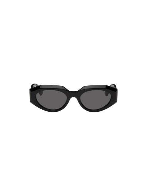 Bottega Veneta Black Facet Acetate Cat Eye Sunglasses