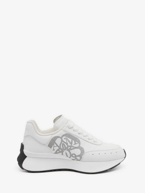 Alexander McQueen Women's Sprint Runner in White/silver/black