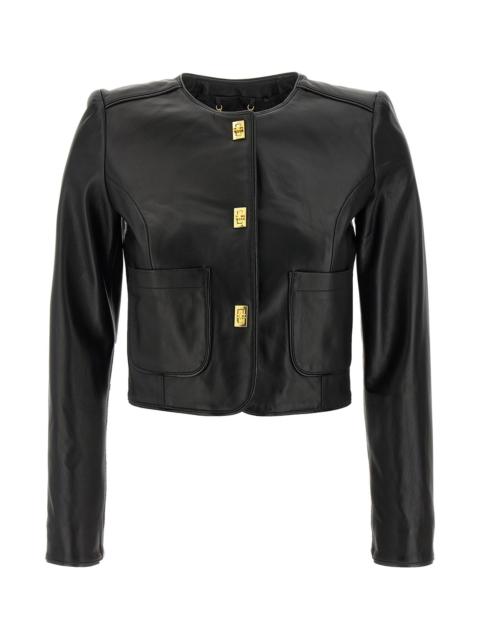 ELISABETTA FRANCHI Cropped leather jacket