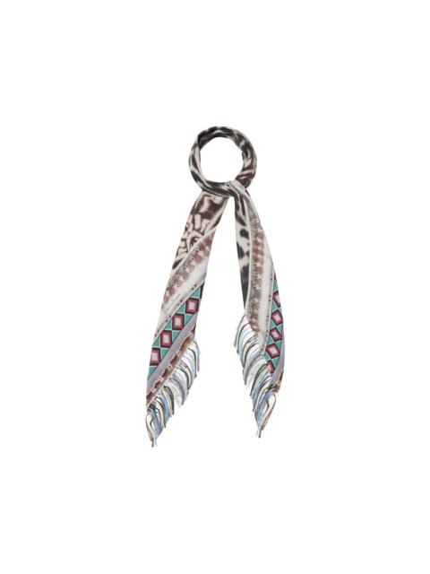 Pierre-Louis Mascia Aloeuw geometric animal-print fringed scarf