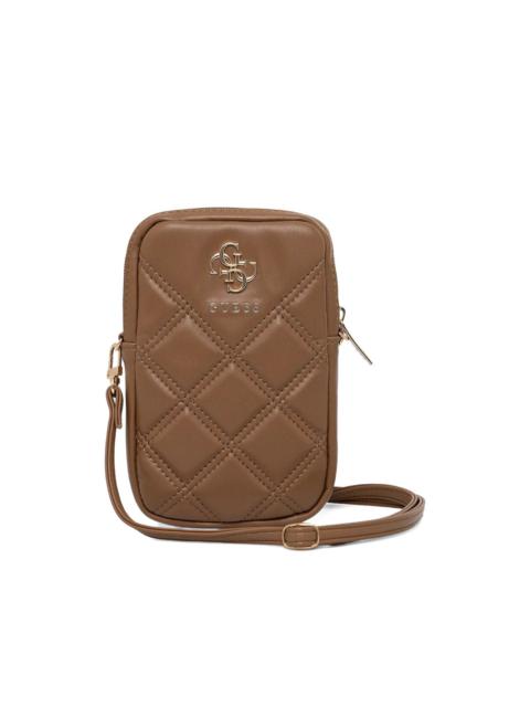 GUESS USA quilted logo-plaque phone bag