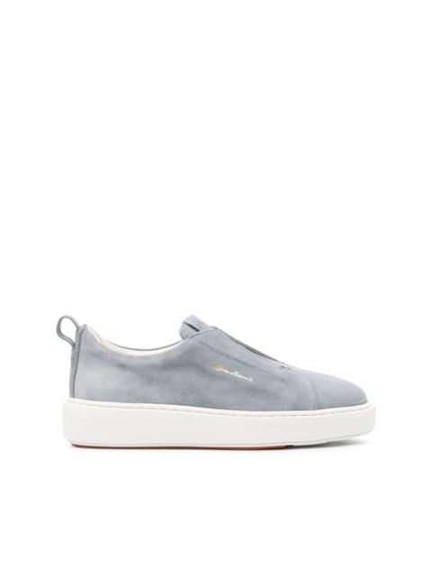 logo-print suede sneakers