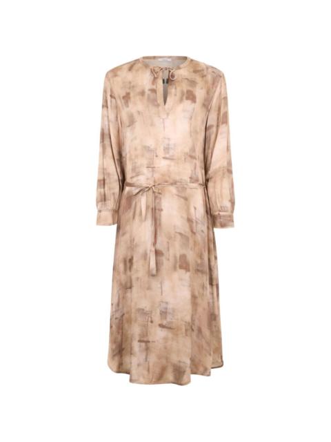 PESERICO geometric V-neck dress