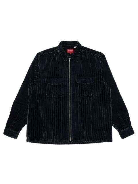 Supreme 2-Tone Corduroy Zip Up Shirt 'Black'