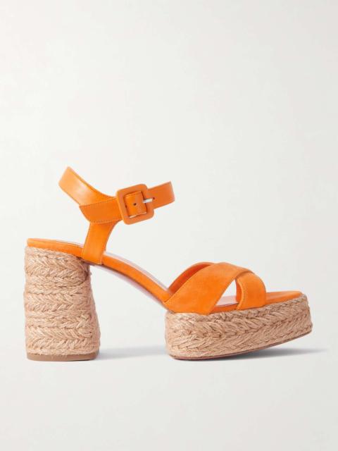 Calakala 70 leather and suede espadrille platform sandals