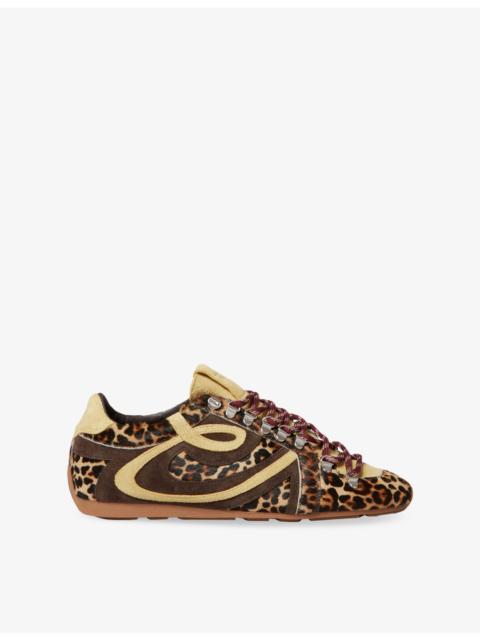 Claudie Pierlot Swing Leopard Suede Trainers