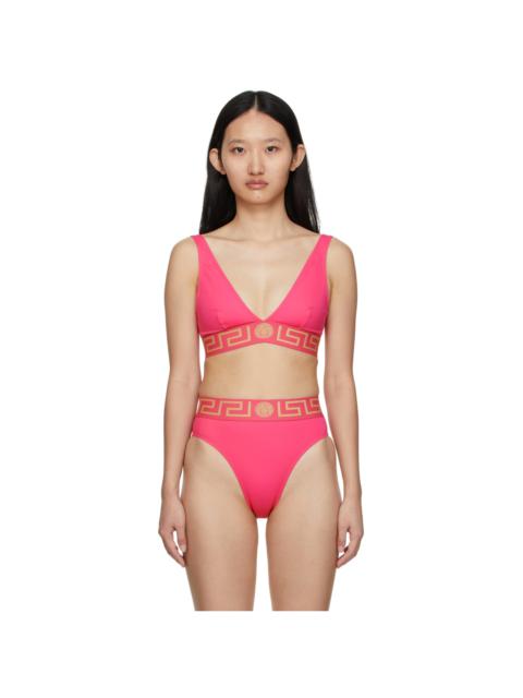 VERSACE Pink Greca Border Bikini Briefs