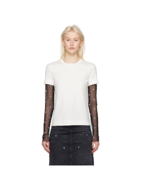 Givenchy White & Black Layered Long Sleeve T-Shirt