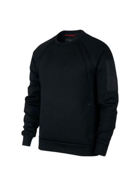 Jordan Men's Air Jordan Alphabet Pattern Long Sleeves Solid Color Cotton Round Neck Black 884026-010