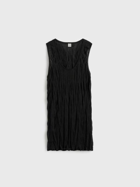 TOTEME Crinkled knit tank black