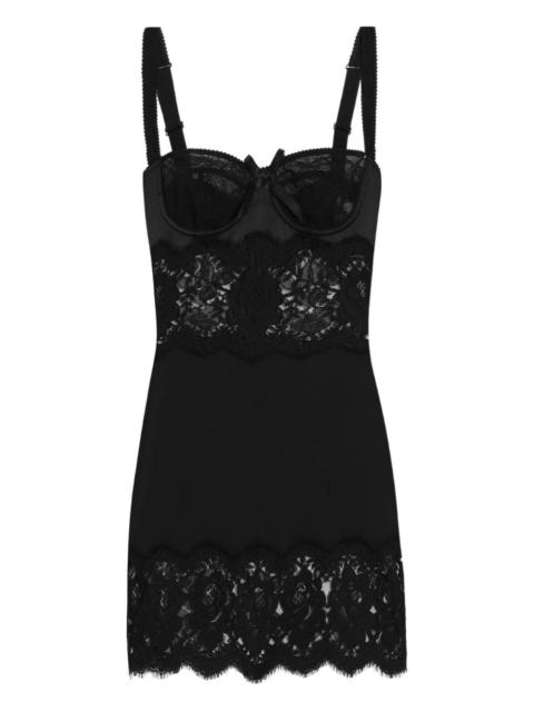 Dolce & Gabbana lace-trimmed slip midi dress