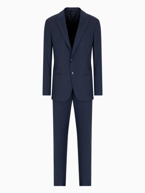 Soho Line single-breasted suit in pinpoint-effect virgin wool