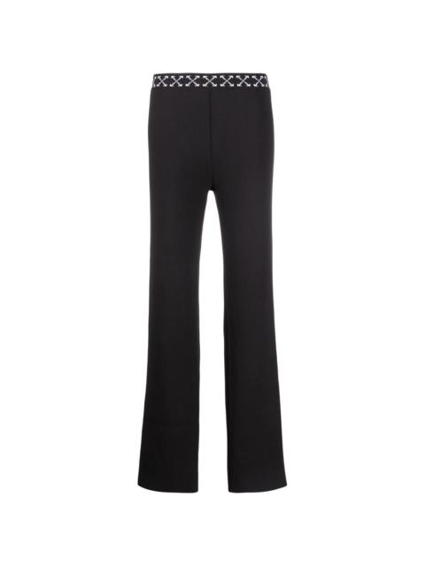 Arrows-waistband ribbed trousers