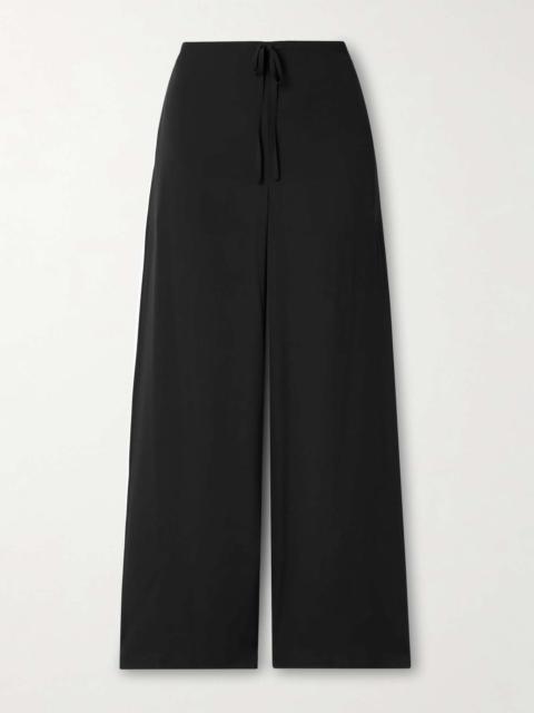 Theory Crepe wide-leg pants Black