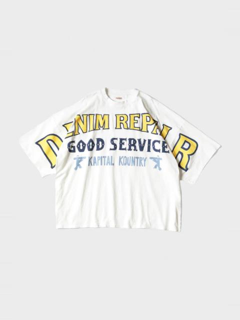 Kapital 18.5/- Jersey HUGE-T (DENIM REPAIR) - White