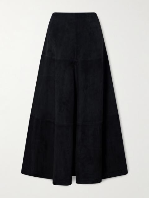 Altuzarra Varda Paneled Suede Midi Skirt
