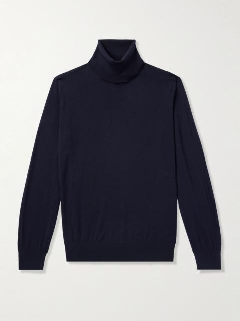 Loro Piana Wish® Wool Rollneck Sweater Navy