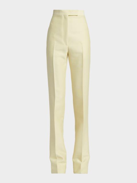 TOM FORD High-Rise Wool-Silk Straight-Leg Pants