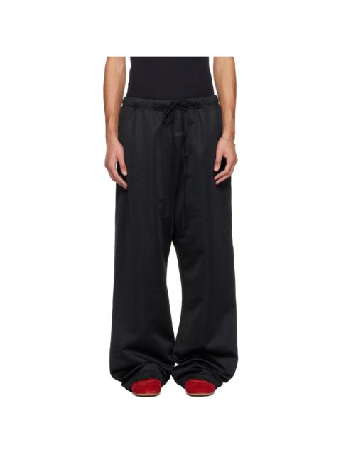 ESSENTIALS Black Holiday Satin Fleece Lounge Sweatpants