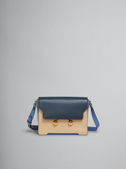 Marni BLUE, BEIGE E LIGHT BLUE LEATHER TRUNKAROO MEDIUM SHOULDER BAG