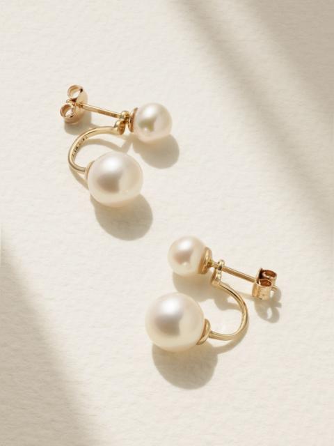 MATEO 14-karat gold pearl earrings Gold