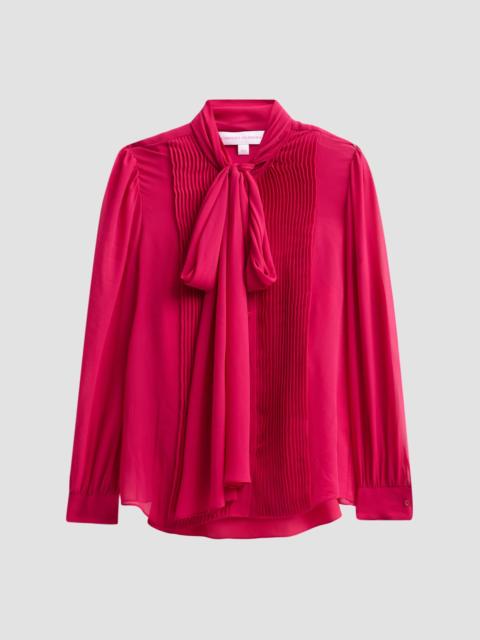 CAROLINA HERRERA Women's Tieneck Silk Blouse - Cranberry
