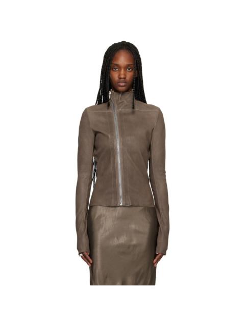 Rick Owens Brown Temple Gary Leather Jacket