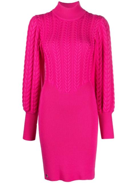 cable-knit high-neck dress