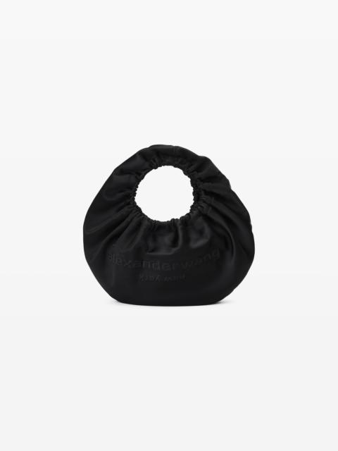 Alexander Wang crescent small handle bag in satin w/debossed logo