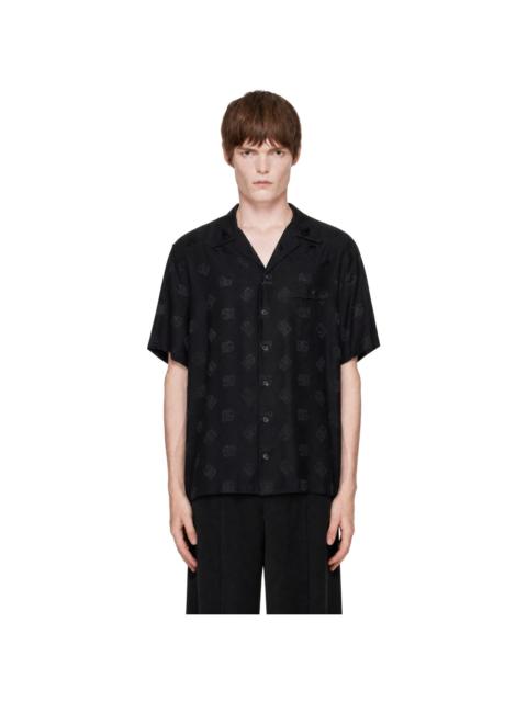 Dolce & Gabbana Black Logo Silk Shirt