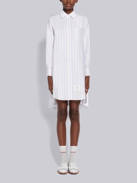 Thom Browne University Stripe Oxford Mini Shirtdress