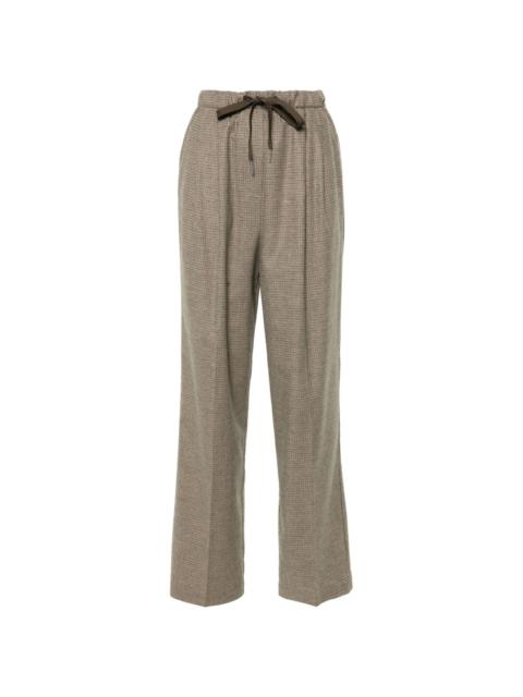 check-pattern trousers