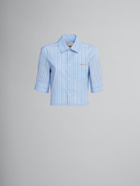 CROPPED LIGHT BLUE BIO POPLIN SHIRT