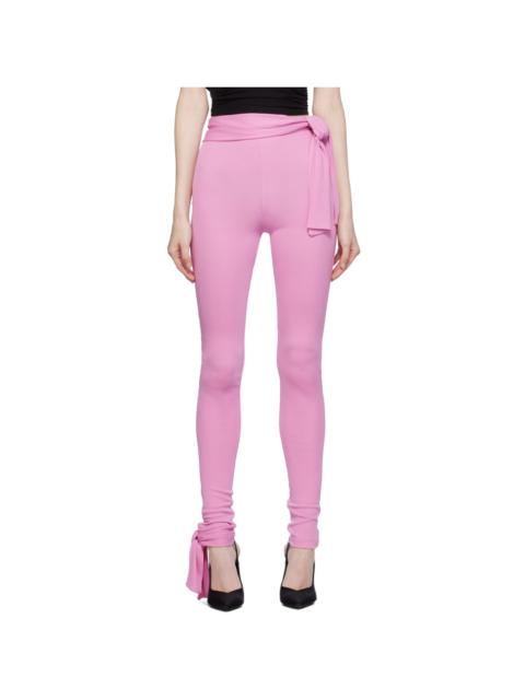 Pink Self-Tie Leggings