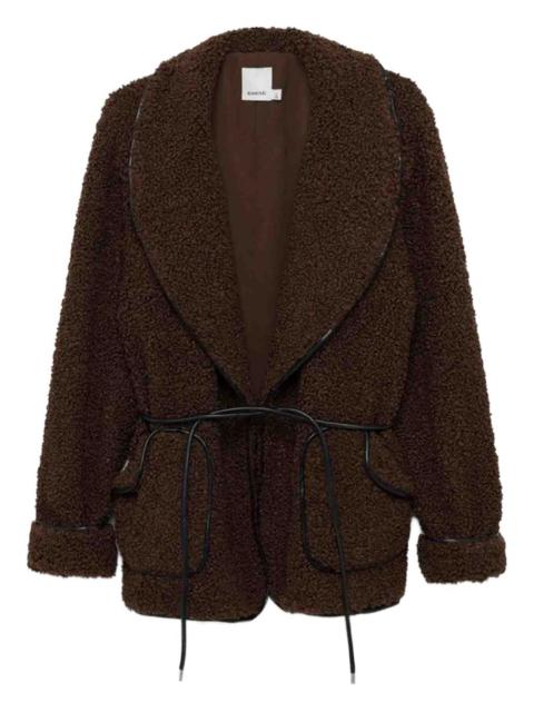 SIMKHAI tie-waist fleece jacket coat