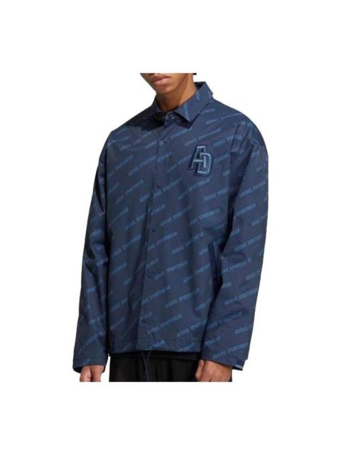 adidas adidas Logo Monogram Jackets 'Navy' IB2749