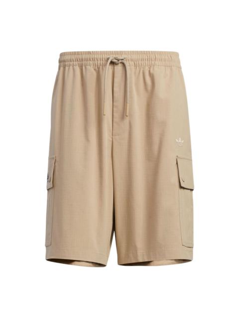 adidas adidas originals x Charr Morita Crossover Logo Printing Straight Loose Shorts Brown HR3465