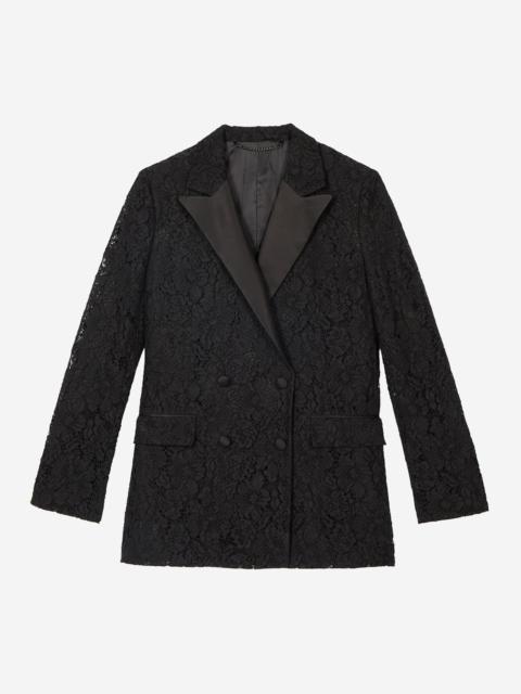 The Kooples BLACK LACE SUIT JACKET
