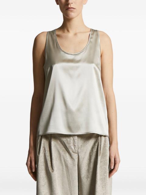 PESERICO embellished satin tank top