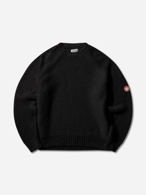 Cav Empt Men's Raglan Sleeve Cotton Knit Sweater Black