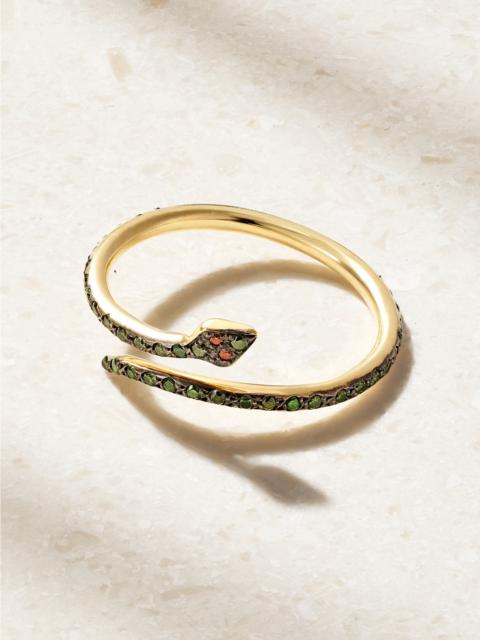 ILEANA MAKRI Small Python 18-karat Gold Diamond Ring