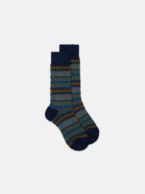J. PRESS MADE-IN-ENGLAND NAVY FAIR ISLE WOOL SOCKS