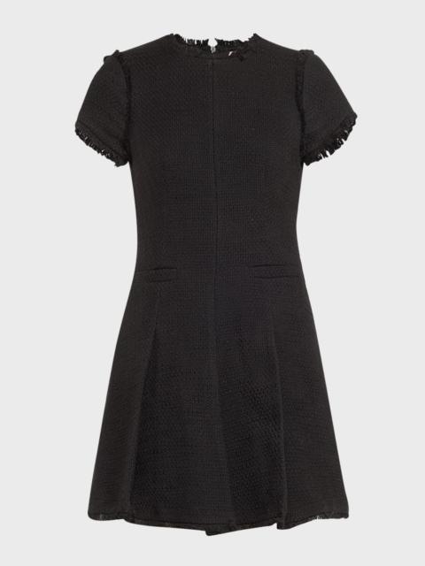 Cinq à Sept Nova Cotton Boucle Pleated Mini Dress