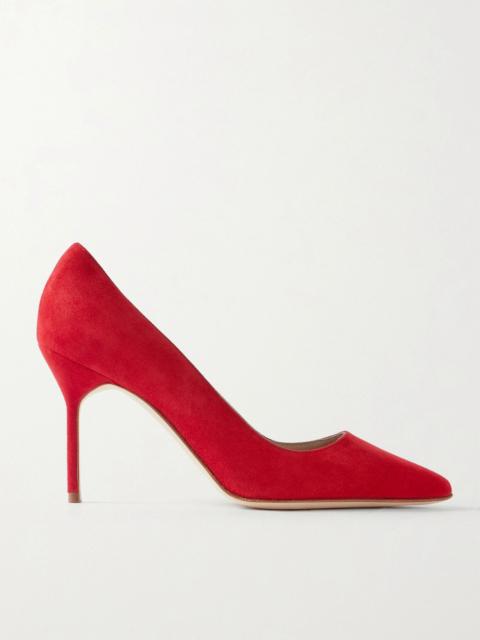 Manolo Blahnik BB 90 suede pumps Red