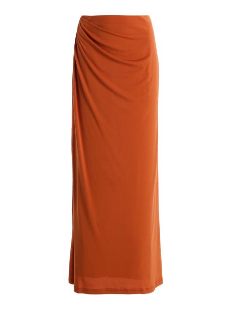 SIGNIFICANT OTHER Priya Draped Jersey Maxi Skirt orange