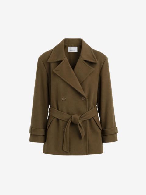 The Frankie Shop Kalmar Wool Peacoat - Pale Olive